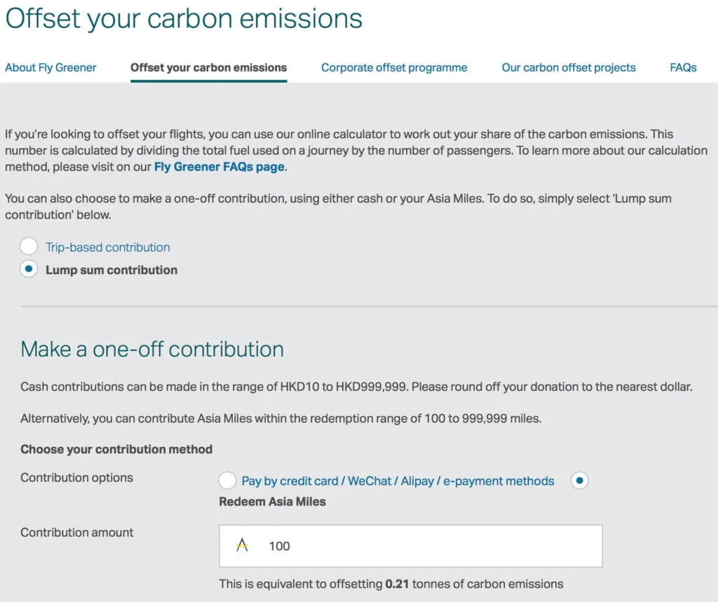 If you have expiring Asia miles earned prior to 2020, you can donate them to their offset carbon emissions program using a one-time lump sum contribution