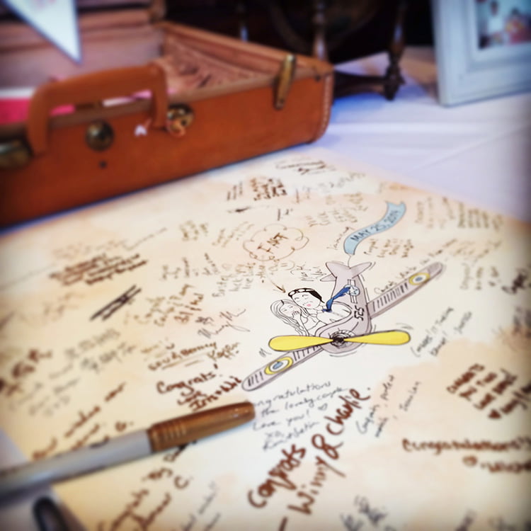 Guest sign in poster designed for Evelyn & Benny's Wedding by Karen Hsin