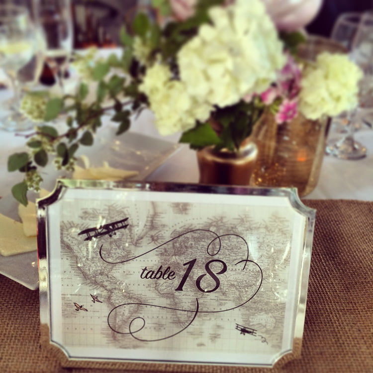 Table Number display designed for Evelyn & Benny's Wedding by Karen Hsin