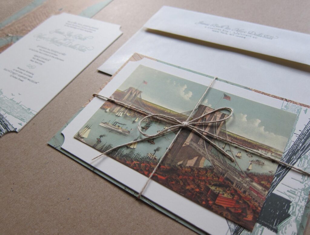 Brooklyn, New York wedding invitation suite designed by Karen Hsin