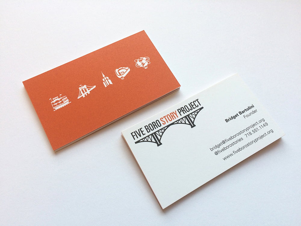 Five Boro Story Project Business Card designed by Karen Hsin