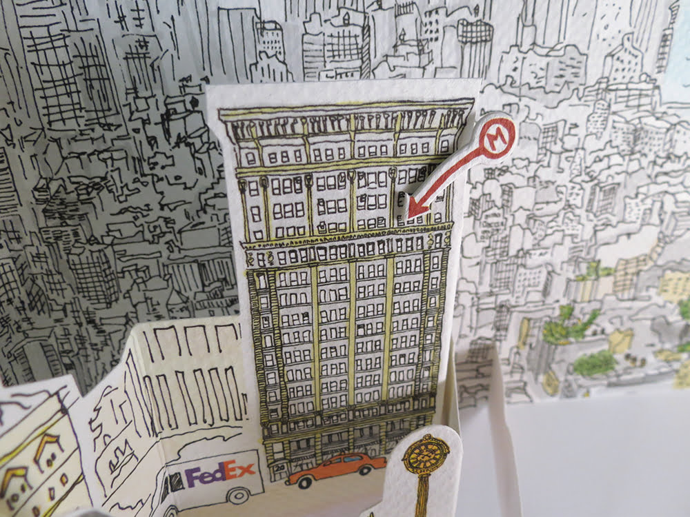 Flat Iron NYC cityscape Popup Card illustrated and designed by Karen Hsin