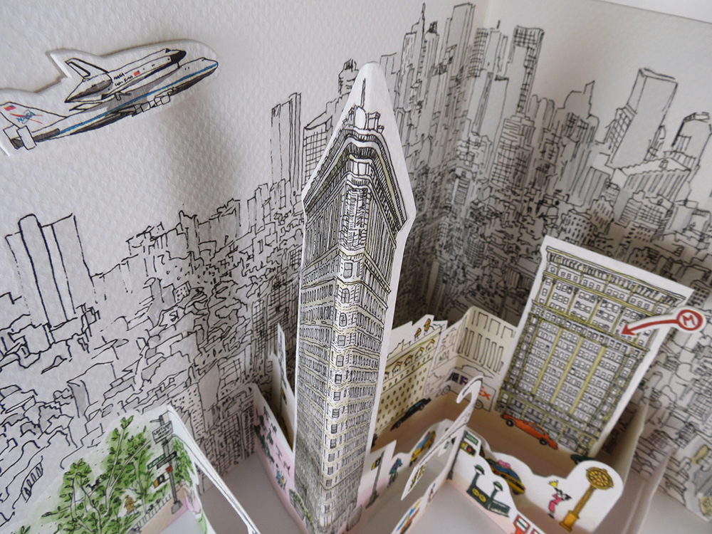 Details from Flat Iron NYC cityscape Popup Card illustrated and designed by Karen Hsin