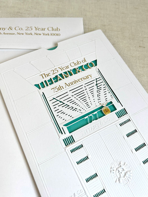 Tiffany & Co. 25 year club 75th Anniversary Invite designed by Karen Hsin